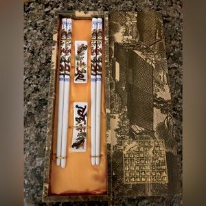 Traditional Porcelain Chopstick Set. Never used.
